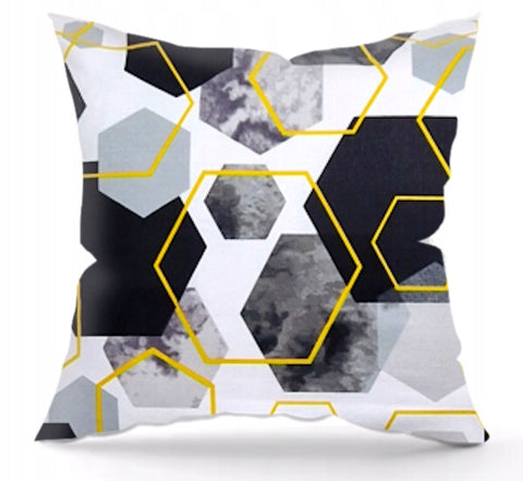100% Cotton White & Black Pillowcase with Modern Pattern | IK-08