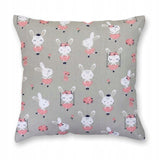 100% Cotton Gray Pillowcase with Bunny Pattern - Poszewka na Poduszkę Jasiek | BL-88