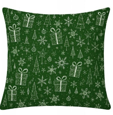 100% Cotton Green Pillowcase with Christmas Pattern - Poszewka na Poduszkę Jasiek | SP-99