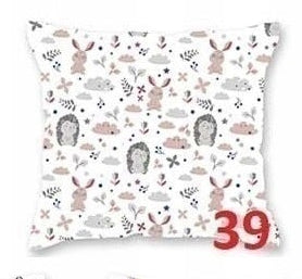 100% Cotton White Pillowcase with Forest Animals Pattern - Poszewka na Poduszkę Jasiek | SP-39
