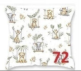 100% Cotton White Pillowcase with African Animals Pattern - Poszewka na Poduszkę Jasiek | SP-72