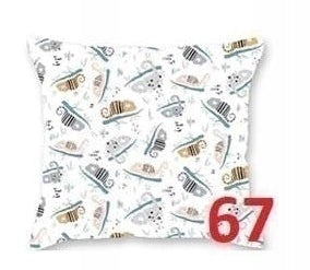 100% Cotton White Pillowcase with Chameleons Pattern - Poszewka na Poduszkę Jasiek | SP-67