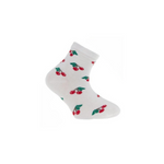 Girl's White Ankle Socks with Cherries | CSG200-072-W