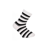 Kids' White with Black Stripes Ankle Socks | CSG200-545-B&W