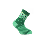 Girls' Green Ankle Socks with Funny Pattern  |  CSB200-536-GR