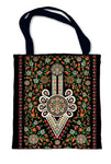 Black Shopping Bag With Polish Folk Pattern - PARZENICA | CZW-19-MAX-BL