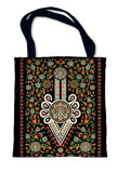 Black Shopping Bag With Polish Folk Pattern - PARZENICA | CZW-19-MAX-BL