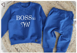 Boys' Dark Blue Sweatshirt and Pants Set - Bosski Syn | SM-01