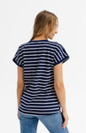 Navy Blue Striped T-Shirt | BPC-06-NB