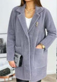 Classic Gray Alpaca Coat | 19IB67-GR