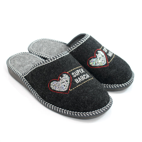 Babcia's Felt Insulated Slippers - Super Babcia | OK-20