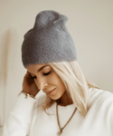 Women's Gray Alpaca Beanie | HAL-134-G