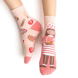 Steven Girl's Light Pink Socks with Baker Pattern | ART-014DO434