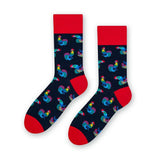 Steven Men's Dark Blue Socks with Lowicz Folk Pattern | ART-118XO013