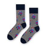Steven Men's Gray Socks with Kujawy Folk Pattern  | ART-118XO014