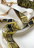 Silk Feel Chain and Belt Pattern Scarf | HAL-235