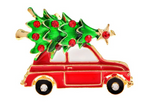 Red Car Christmas Tree Delivery Brooch - Broszka | BR0-210