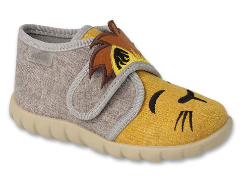 Befado Mustard Daycare Slippers / Sneakers with Lion Pattern FLEXI | 465P109