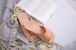 Women's Beige Wedge Leather Open Toe Slippers  | K-1149B