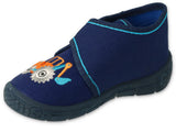 Befado Dark Blue Daycare Slippers / Sneakers with Excavator Pattern HONEY| 538P089