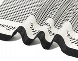 Elegant Black & White Houndstooth Silk-Feel Scarf - 70×70 cm Square Bandana | BD-8