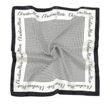 Elegant Black & White Houndstooth Silk-Feel Scarf - 70×70 cm Square Bandana | BD-8