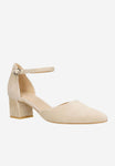 Wojas Beige Goat Leather Heels with Single Strap | 35086-64