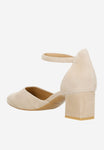 Wojas Beige Goat Leather Heels with Single Strap | 35086-64