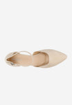 Wojas Beige Goat Leather Heels with Single Strap | 35086-64