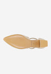Wojas Beige Goat Leather Heels with Single Strap | 35086-64