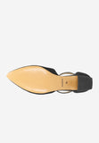 Wojas Black Velour Leather Heels with Single Strap | 3508661