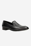 Wojas Black Leather Loafers Apron-Toe | 1000451