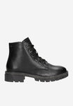 Wojas Black Leather Insulated Ankle Boots with Silver Zipper on The Sole | 6409851