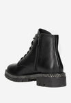 Wojas Black Leather Insulated Ankle Boots with Silver Zipper on The Sole | 6409851