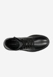 Wojas Black Leather Insulated Ankle Boots with Silver Zipper on The Sole | 6409851