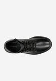 Wojas Black Leather Insulated Ankle Boots with Silver Zipper on The Sole | 6409851