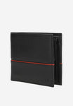 Wojas Black Leather Wallet with Red Stripe | 9106151