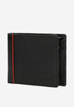 Wojas Black Leather Wallet with Red Stripe | 91062-51