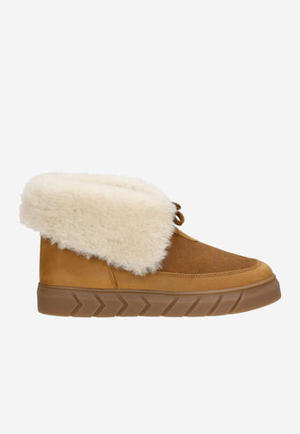 Wojas RELAKS Women's Light Brown Leather Insulated Snow Boots with Rolled-Up Upper | R5500463