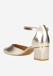 Wojas Golden Leather Heels with Single Strap | 3508658