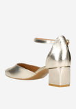 Wojas Golden Leather Heels with Single Strap | 3508658