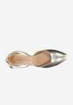 Wojas Golden Leather Heels with Single Strap | 3508658