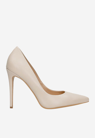 Wojas Beige Leather High Heels | 35100-54