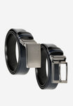 Wojas 2 in 1 Black & Navy Blue Leather Double Sided Belt Gift Set  | 9590156