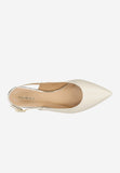 Wojas Beige Leather Flats with Silngle Strap | 44023-54
