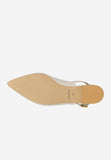 Wojas Beige Leather Flats with Silngle Strap | 44023-54