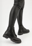 Wojas Black Leather Insulated Ankle Boots with Silver Zipper on The Sole | 6409851