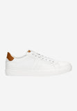 Wojas Men's White Leather Sneakers with Light Brown Additions | 1016759