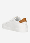 Wojas Men's White Leather Sneakers with Light Brown Additions | 1016759