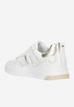Wojas White and Golden Leather Sneakers | 46211-79